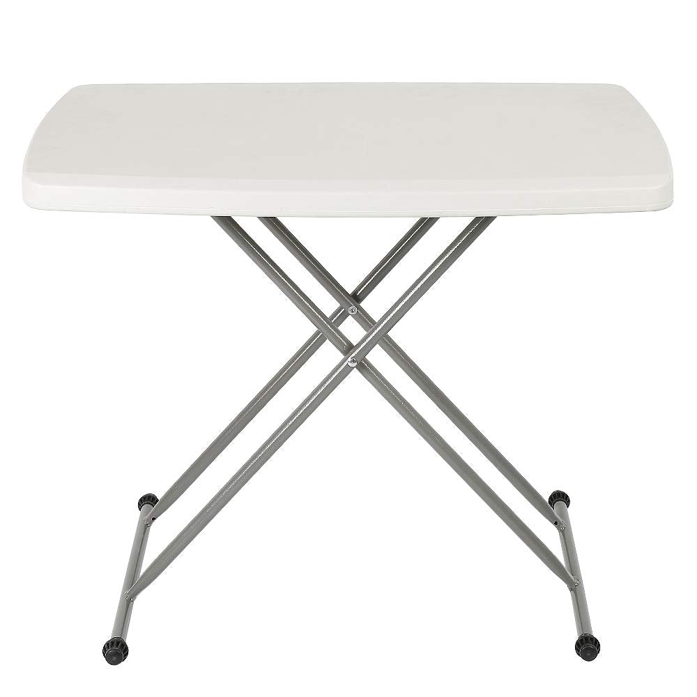 Klapptisch, Campingtisch, 76 cm, kompakter und klappbarer Tisch, verstellbar, weiss, Material: HDPE,