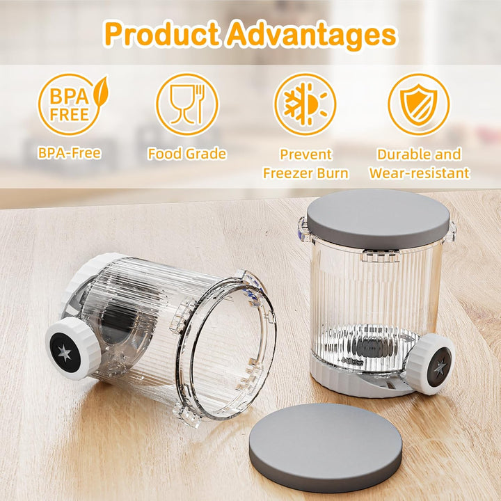 2 Stück Behältern für Ninja Swirl CREAMi, Kompatibel mit Ninja Creami NC701EU NC700 Serie Softeismas