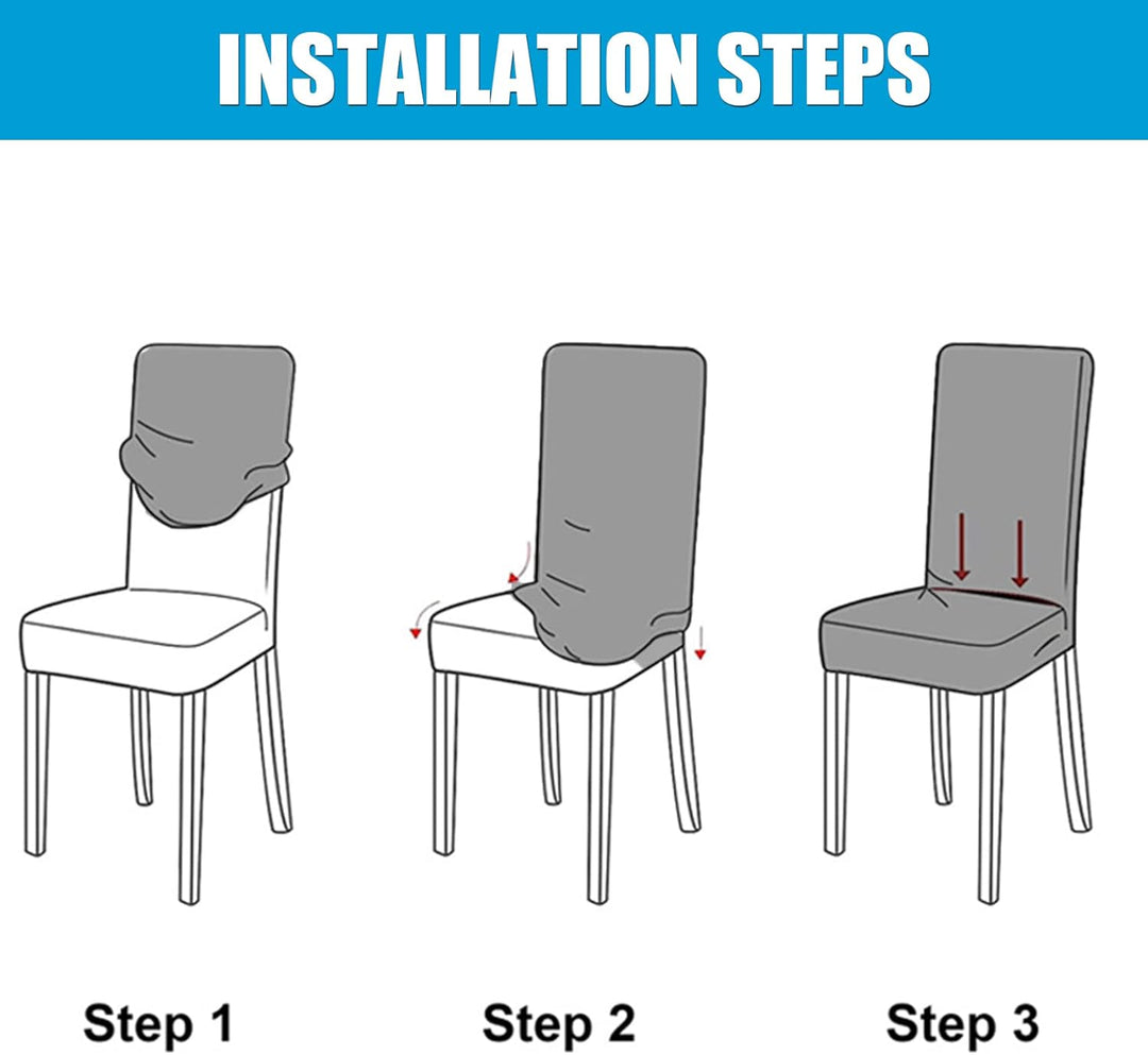 HZDHCLH Stuhlhussen 6er Set Stuhlbezüge Stretch abnehmbar, waschbar, Esszimmerstuhl-Schutzsitz für H