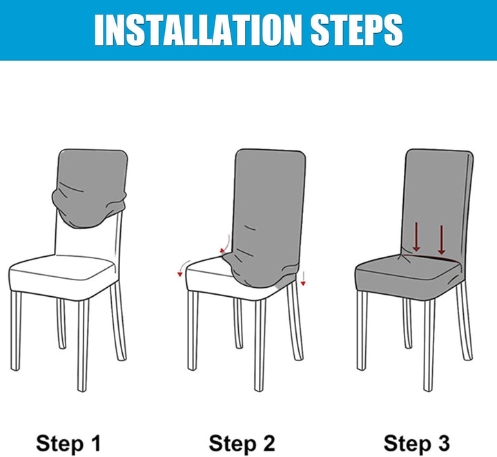 HZDHCLH Stuhlhussen 4er Set Stuhlbezüge Stretch abnehmbar, waschbar, Esszimmerstuhl-Schutzsitz für H