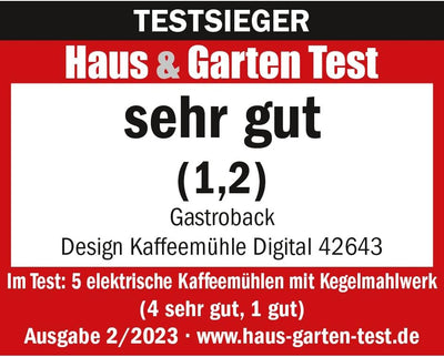 GASTROBACK #42643 Design Kaffeemühle Digital, 31 Mahlgradeinstellungen von fein bis grob 2 Automatik