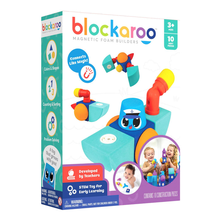 Blockaroo Magnetische Bauklötze als Lernspiel für Kinder, pädagogisches Wasserspielzeug Set für krea