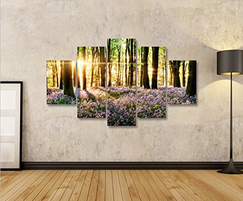 islandburner Bild Bilder auf Leinwand Lavendel im Wald MF XXL Poster Leinwandbild Wandbild Dekoartik