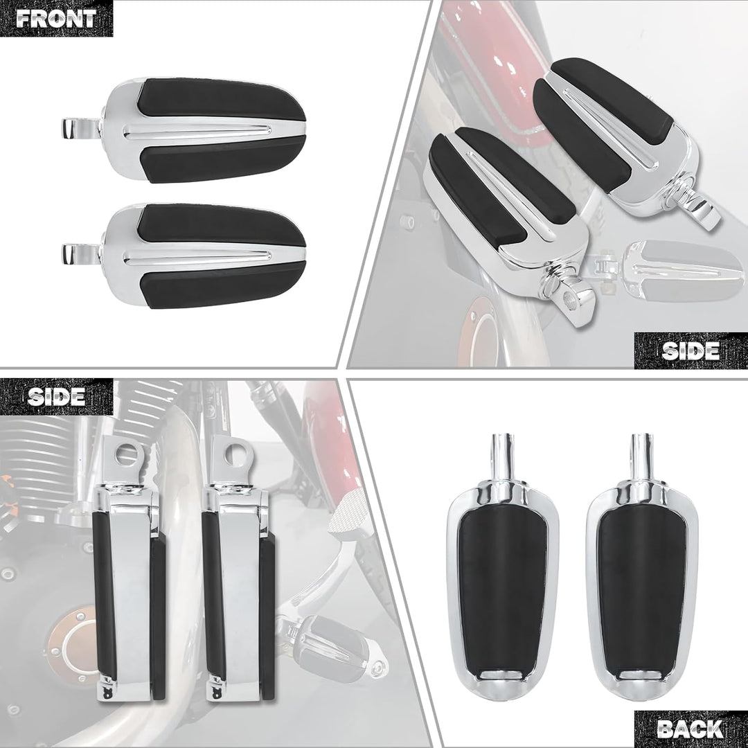HDBUBALUS Universal Slipstream 10 mm Fussrasten für Harley Heritage Softail mit männlicher Halterung