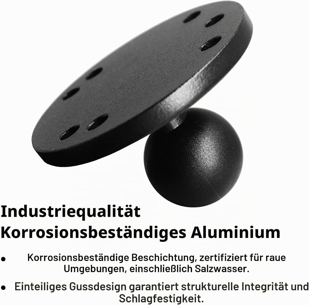 1 Zoll/B-Grösse / 25mm Kugelhalterung aus Aluminiumgusslegierung, AMPS-Loch-Rundplattenbasis, Kompat