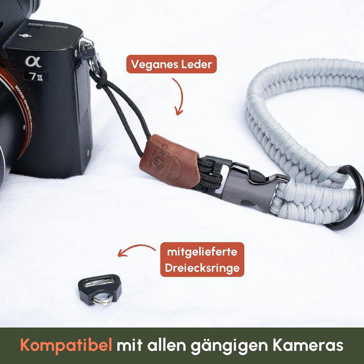 C-Rope Kamera Handschlaufe The Claw aus handgeflochtenem Paracord. Kameragurt mit Schnellverschluss-