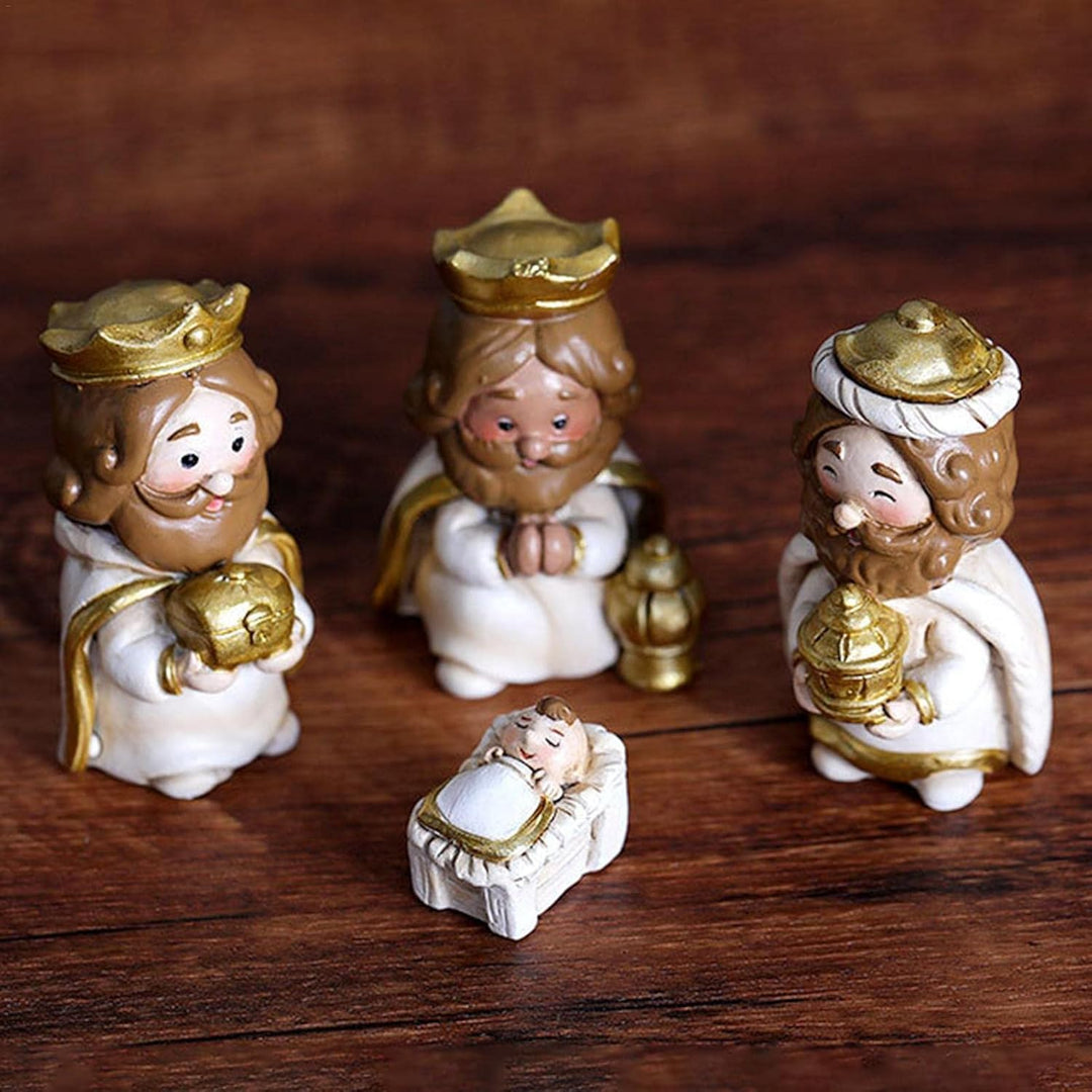 Weihnachtskrippe Set mit figuren, 10 Stück Jesus Krippe Figuren Statue, Krippenfiguren Harz, Weihnac