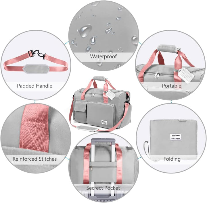 Flintronic 36L Faltbare Reisetasche Gepäcktasche Grosse Weekender Übernachtungstasche Urlaubstasche