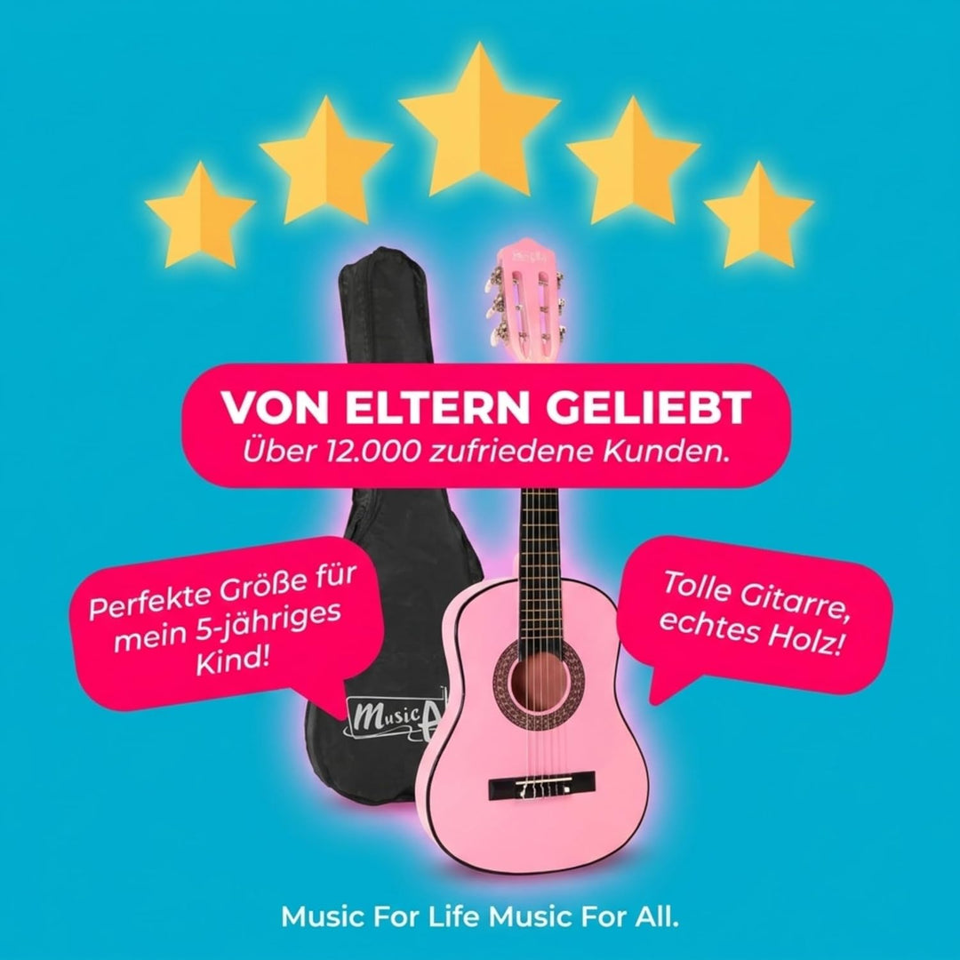 Music Alley MA-51 Classical Acoustic Guitar Kids Guitar and Junior Guitar Pink, Pink