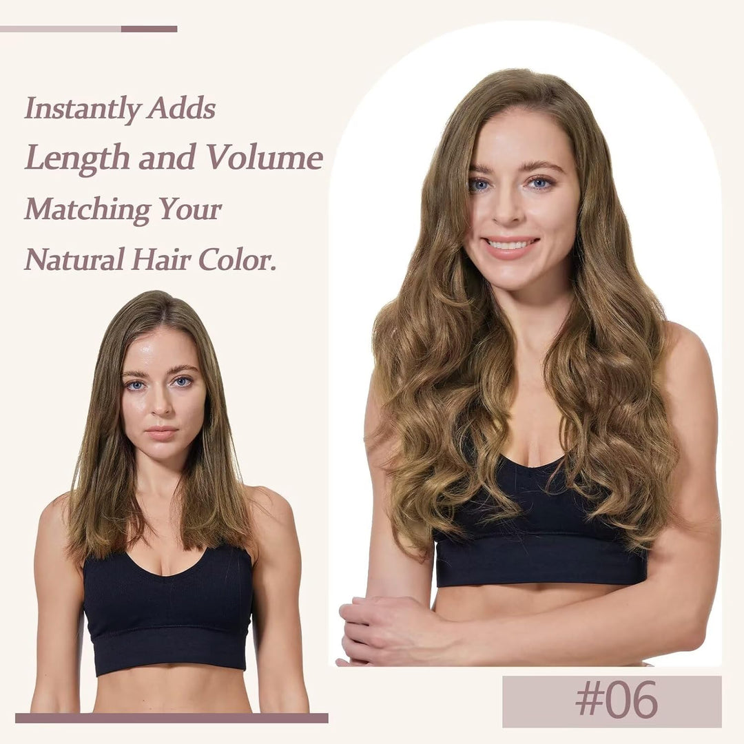 TESS Tape Extensions Echthaar #6 Mittelbraun 50 cm Echthaar Haarverlängerung 20 Stücke Glatt Remy Ta