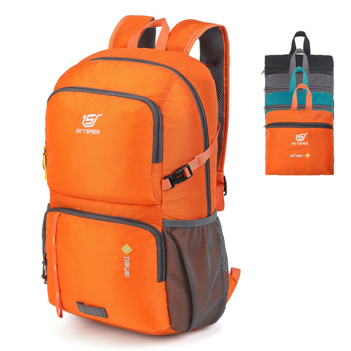 SKYSPER Ultraleichter Faltbarer Rucksack mit Nassfach - Wasserfest und Verstaubarer Daypack für Wand