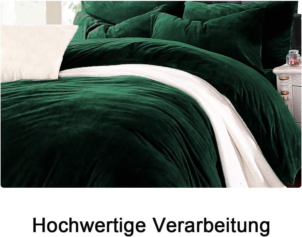 Michorinee Winter Plüsch Bettwäsche Set 220x240 Cashmere Touch Flauschig & Warme Coral Fleece Uni Be
