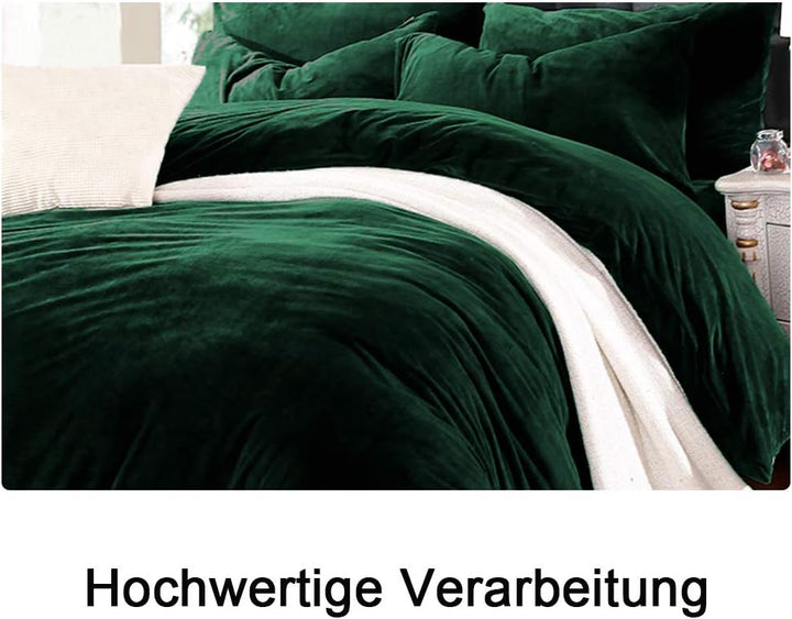 Michorinee Winter Plüsch Bettwäsche Set 220x240 Cashmere Touch Flauschig & Warme Coral Fleece Uni Be