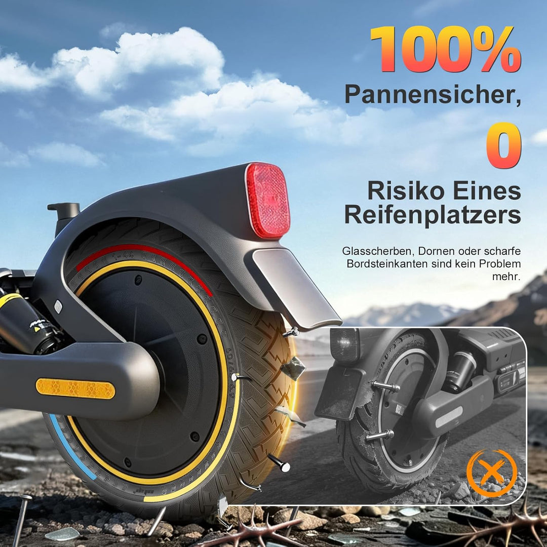 60/65-6,9 Ersatzräder Vollgummireifen 10 Zoll Solide Reifen für Ninebot Max G2 G2D G2E G65 F3 F3 Pro