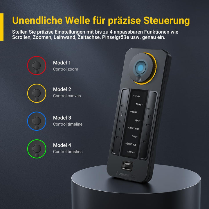 Xencelabs Quick Keys Fernbedienung mit Display für Grafiktablett, Zeichentablett, Wireless Hotkeys S
