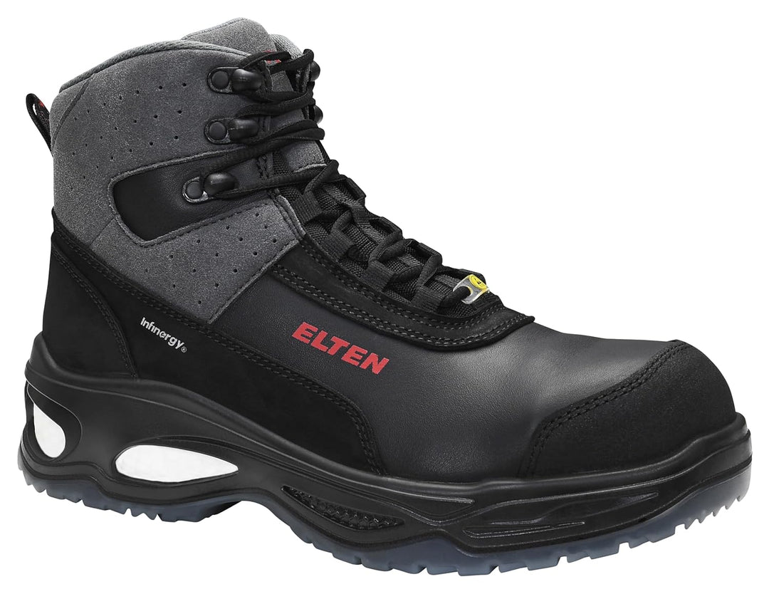ELTEN Sicherheitsschuhe Miles Mid ESD S3, Damen und Herren, Leder, Kunststoffkappe (Leichter als Sta