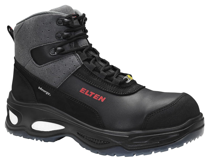 ELTEN Sicherheitsschuhe Miles Mid ESD S3, Herren, Leder, Kunststoffkappe (Leichter als Stahlkappe),