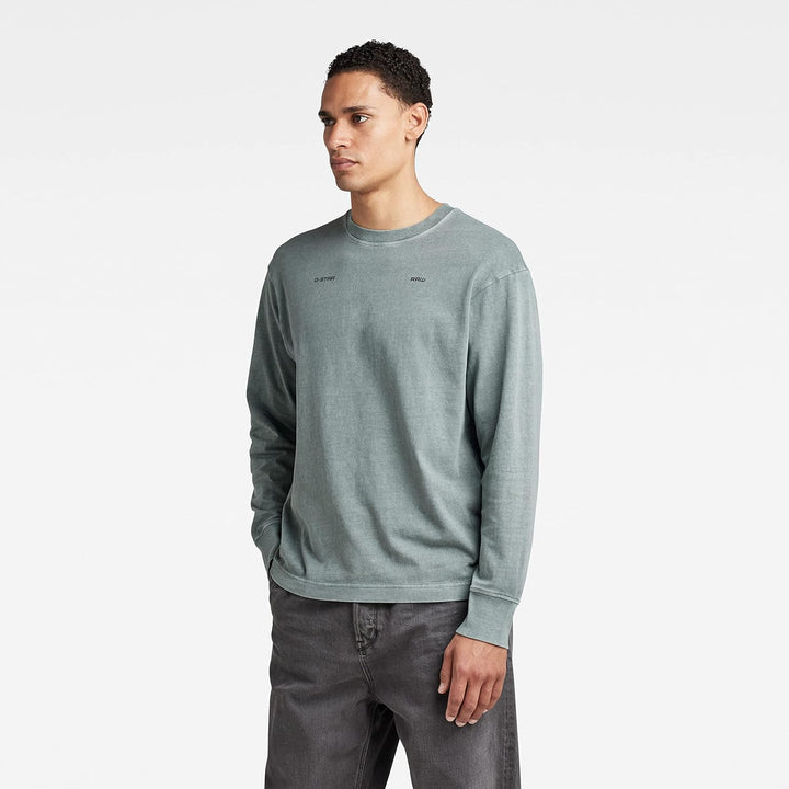 G-STAR Herren Back Typography Boxy T-Shirts XS Grün (Grey Moss Gd D22384-c756-d538), XS Grün (Grey M