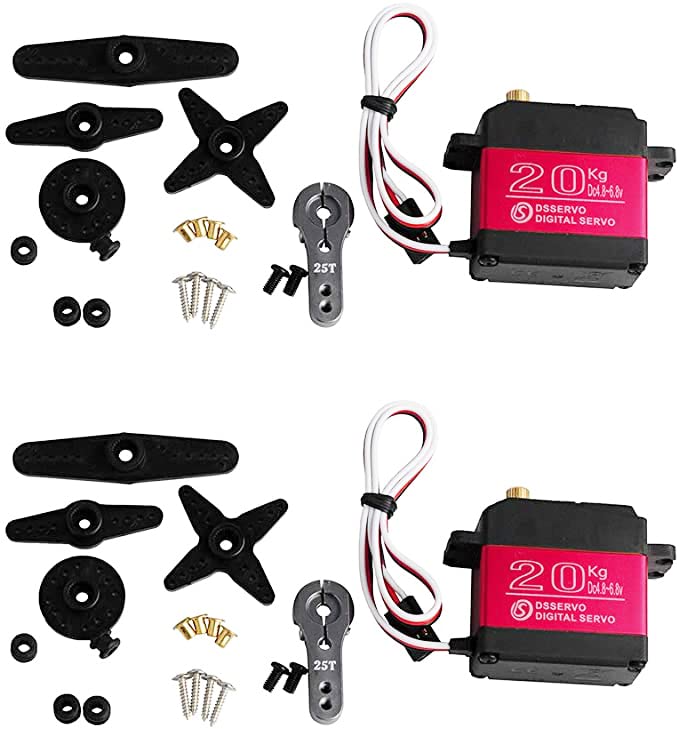 Wishiot RC Digital Servo 20KG wasserdichtes Servo Full Metal Gear 270 Grad für DIY Baja Car Crawler