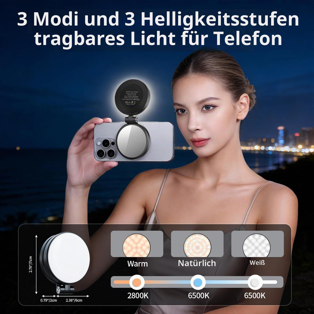 yAyusi 3-in-1 Magnetisches Vlogging-Kit, Influencer Zubehör, Magnetisches Stativ/Mikrofon/Fernbedien