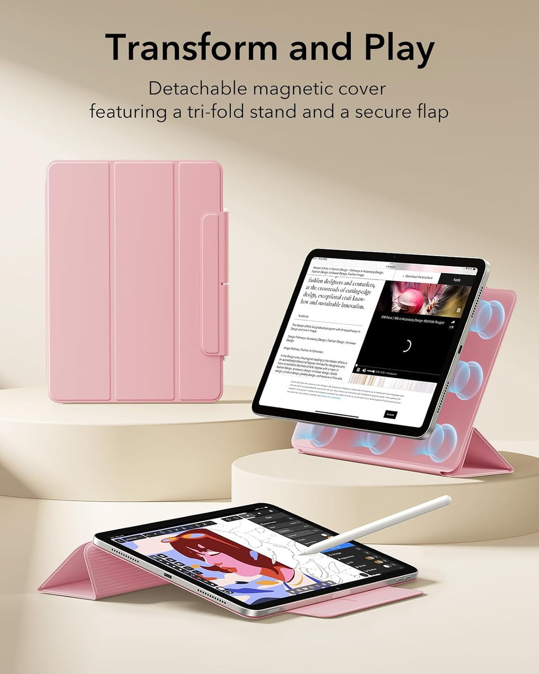ESR für iPad Air 11 Zoll 2026 Hülle M4/M3/M2, iPad Air 5/4 Hülle (2025/2024/2022/2020) Starke Magnet
