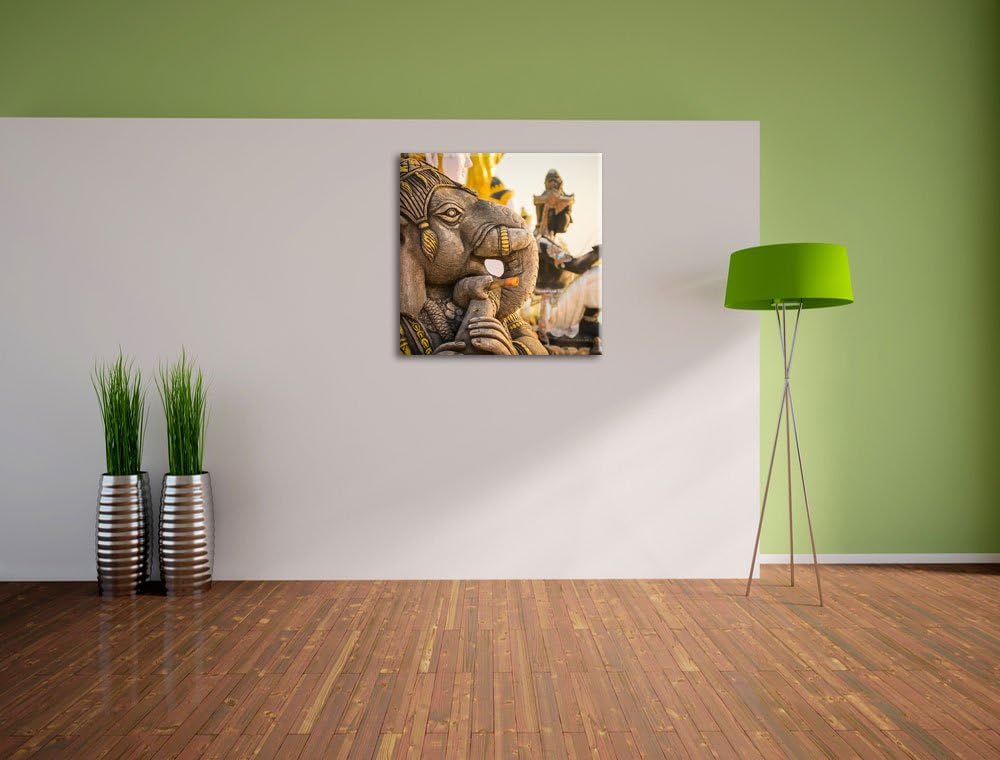 Pixxprint Elefantengottheit in Thailand als Leinwandbild/Grösse: 70x70 cm/Wandbild/Kunstdruck/fertig