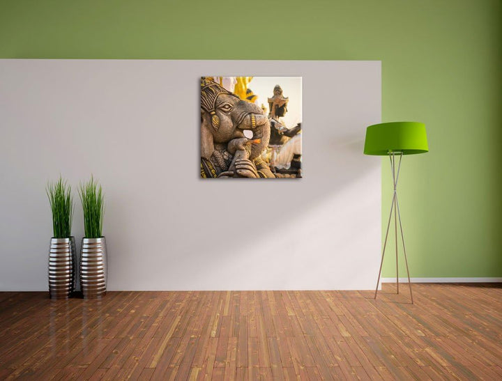 Pixxprint Elefantengottheit in Thailand als Leinwandbild/Grösse: 70x70 cm/Wandbild/Kunstdruck/fertig