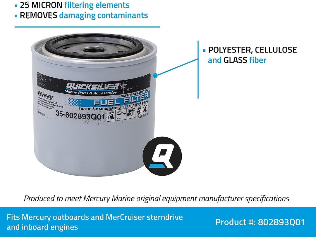 802893Q01 Wasserabscheidender Kraftstofffilter – Mercury und Mariner Aussenbordmotoren und MerCruise
