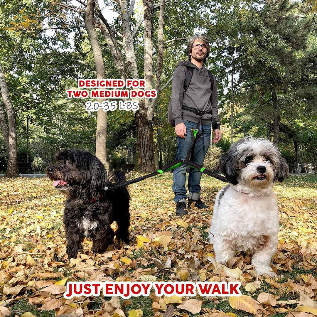 Pet Dreamland Dog Coupler 360 Leash Splitter for Small, Medium Dogs, No Tangle, Shock Absorbing Refl