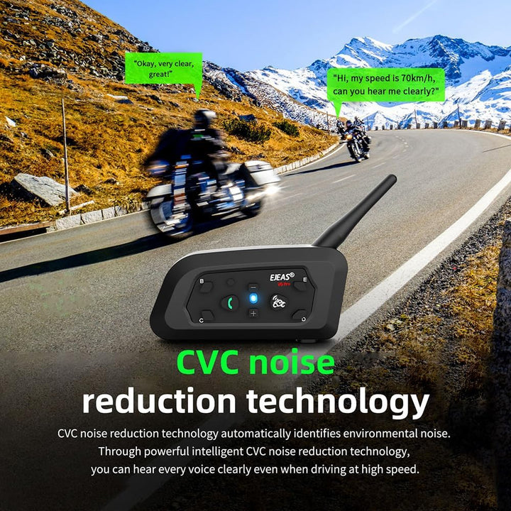 Qaurora V6 BT Interphone 1200M Bluetooth Motorrad Motorrad Helm Gegensprechanlage Headset mit Duplex