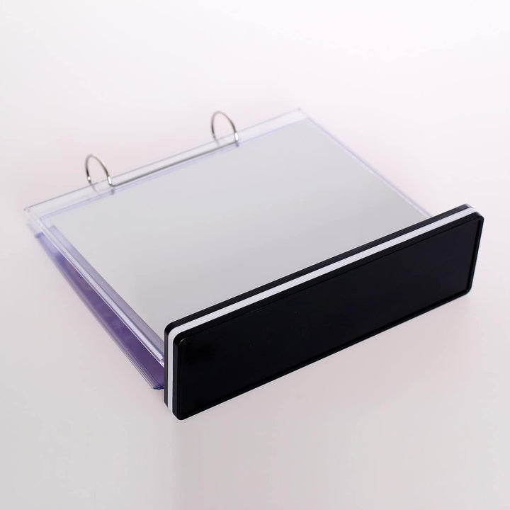 TUKA-i-AKUT 2er A4 Quer Tisch-Flipchart aus Acryl mit Basis, Beidseitig Präsentation Flipchart, Aufs