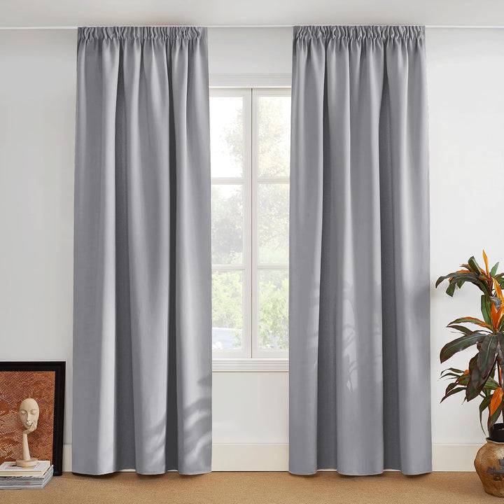 PONY DANCE Wohnzimmer Gardinen Blickdicht Kräuselband 2 Stücke H 200 x B 140 cm Verdunkelnde Vorhäng