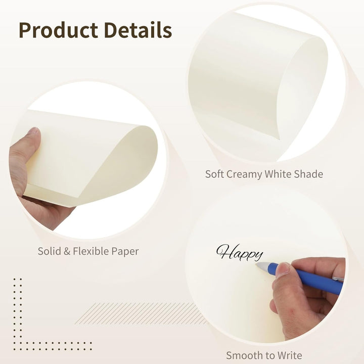 200 Blatt Druckerpapier, A4, 32 lb/120 g/m², cremefarbenes Kopierpapier, 8,27 x 11,69 Zoll, doppelse