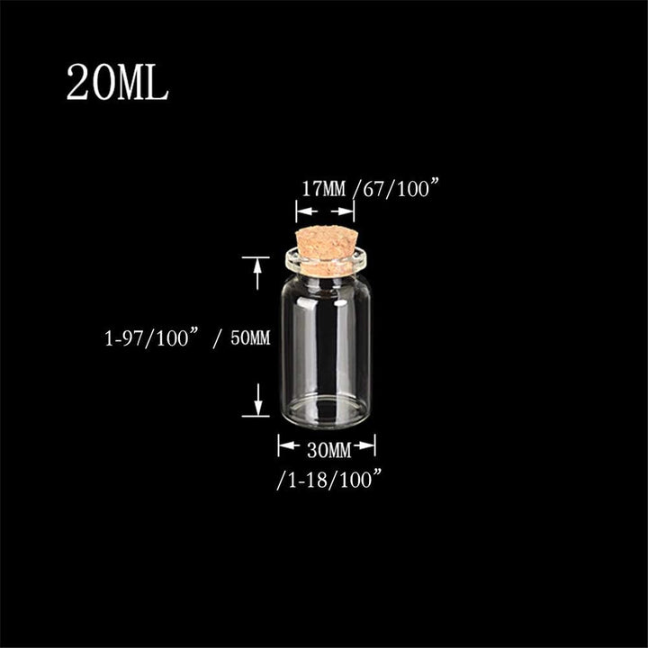 Jarvials Mini süsse Leere Glasflasche mit Korkenstopper，Das Volumen der Glasflaschen beträgt 20ml. (