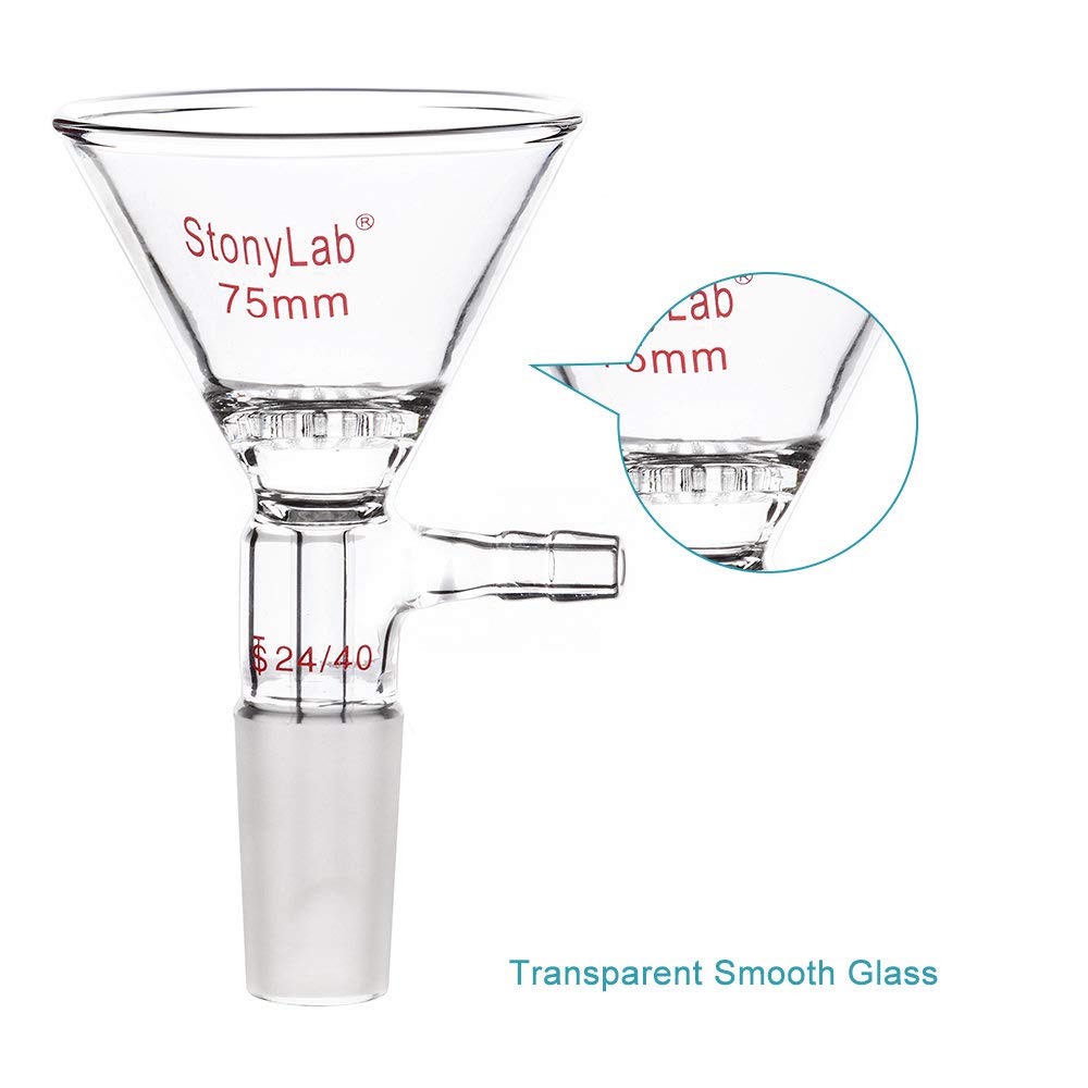 stonylab Glas Filter Trichter Borosilikatglas filter Trichter mit 75 mm Oberem Aussenmass, 24/40 Inn