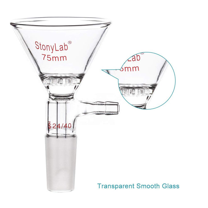 stonylab Glas Filter Trichter Borosilikatglas filter Trichter mit 75 mm Oberem Aussenmass, 24/40 Inn