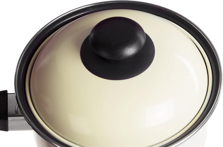 5pc Cream Bauch Pfanne Set, Antihaft-Kohlenstoffstahl, Bakelit Griffe Naturweiss, Naturweiss