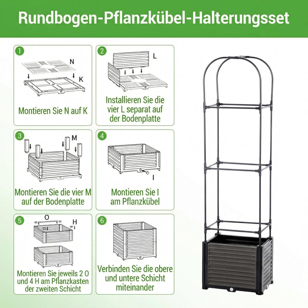 150cm Tomatentopf mit Rankgitter 2Stk, Selbstbewässerung Tomatenkübel mit Wasserspeicher, Gross Toma