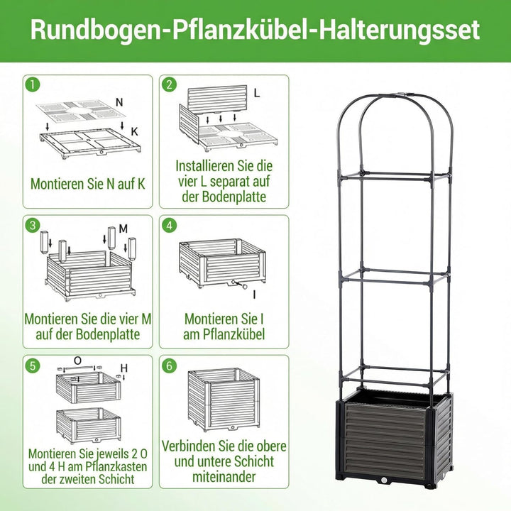 150cm Tomatentopf mit Rankgitter 2Stk, Selbstbewässerung Tomatenkübel mit Wasserspeicher, Gross Toma