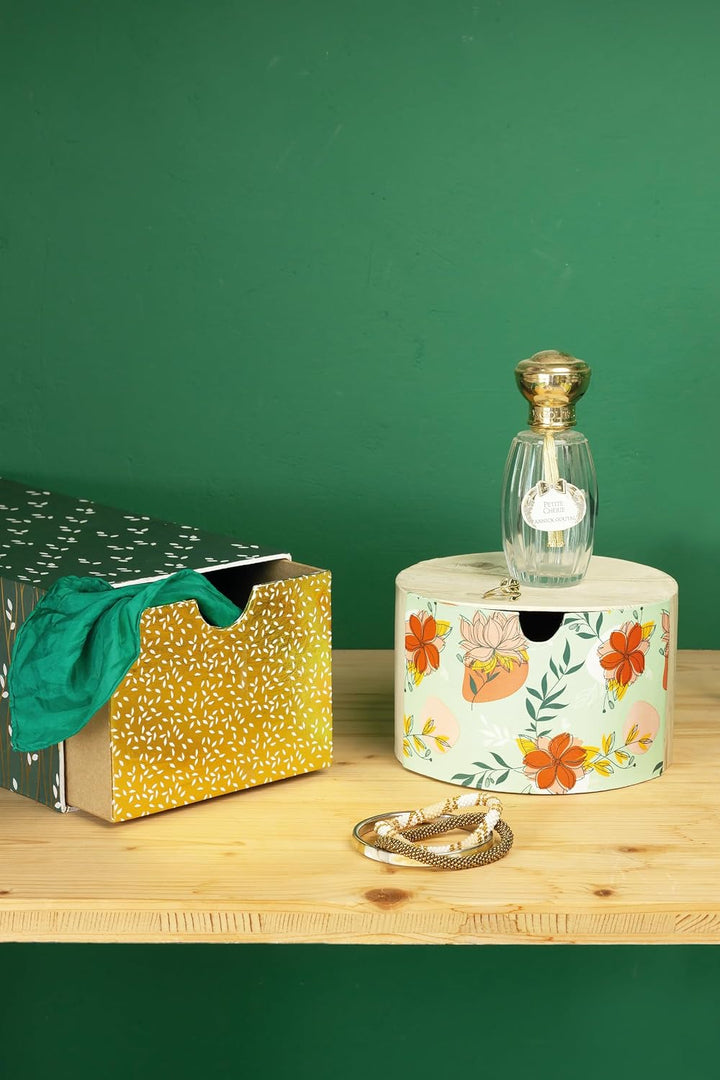 décopatch BT088C – EIN Ständer aus braunem Pappmaché, 32 x 16 x 12 cm, rechteckige Box mit Schublade