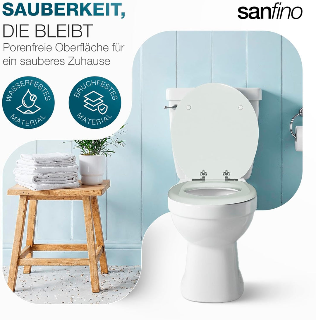 Premium WC Sitz mit Absenkautomatik – hochwertige Toilettendeckel aus Holz, viele bunte Motive, hohe
