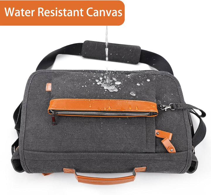 ESTARER Laptoptasche 17 Zoll Umhängetasche Herren mit Federtasche Canvas Arbeitstasche Herren für Ar