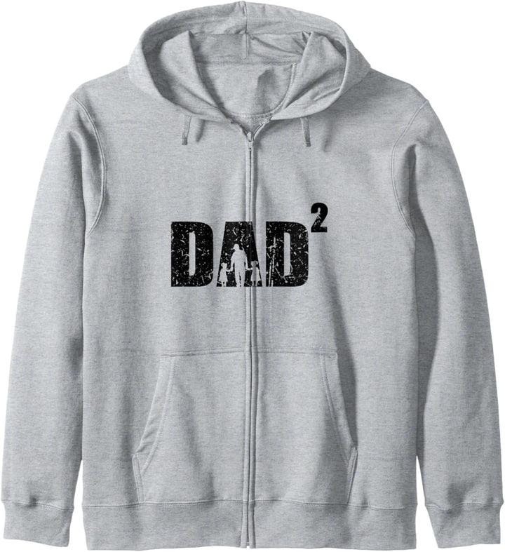 Dad hoch 2 zweifacher Papa Vater zwei Töchter Kapuzenjacke