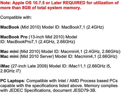 OWC - 16GB Memory Upgrade Kit - 2 x 8GB PC8500 DDR3 1066MHz SO-DIMMs für Mac Mini 2010, MacBook 2010