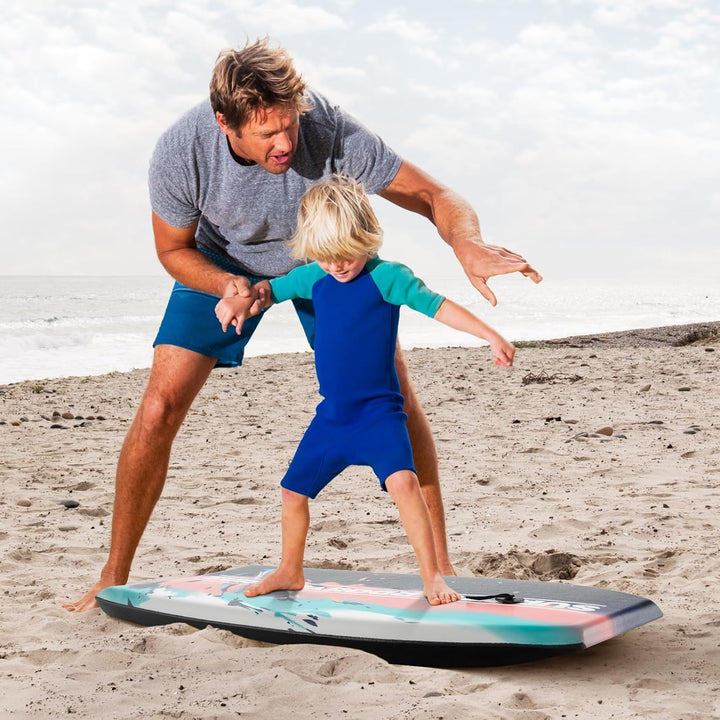 COSTWAY Bodyboard für Kinder, Surfbrett mit EPS-Kern, XPE-Deck, HDPE-Unterseite &amp; Handgelenkschlaufe