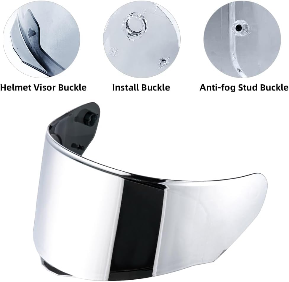 Helmvisier für LS2 FF328/FF353/FF800,Motorradhelm Visier,Motorrad Windschutz Helm Objektiv Visier Vo