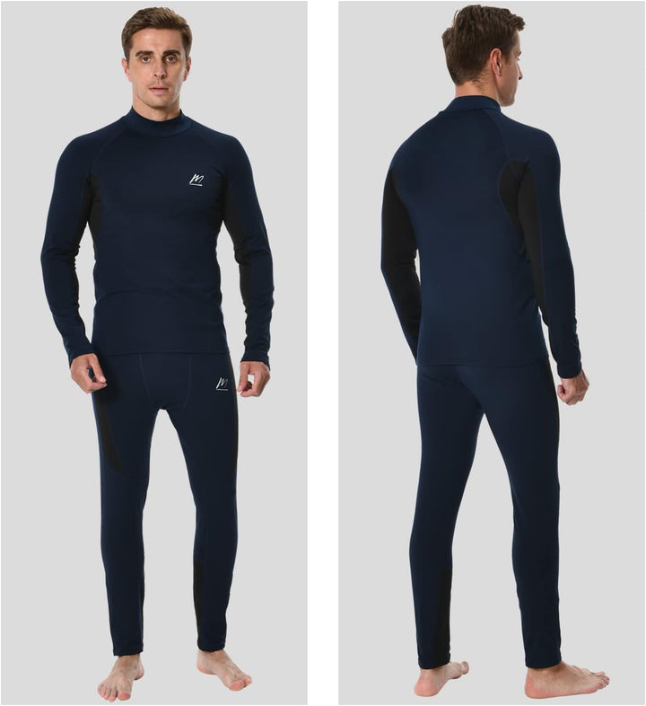 MeetHoo Thermounterwäsche Herren, Funktionsunterwäsche mit Rollkragen Skiunterwäsche Winter Thermowä