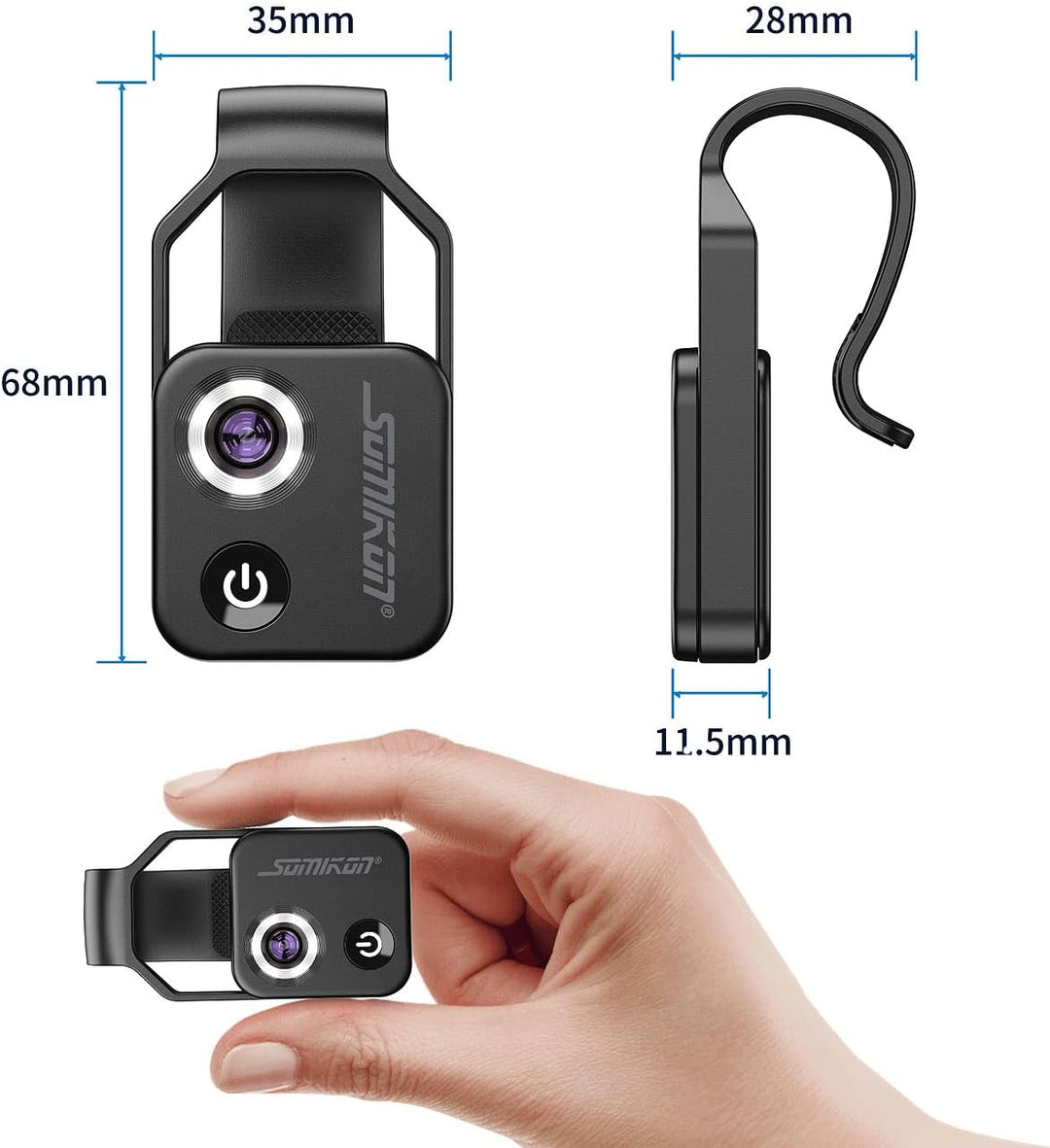 Somikon Handylupe: Mikroskop-Vorsatzlinse für Smartphones, 200-fache Vergrösserung, 6 LEDs (Microsco
