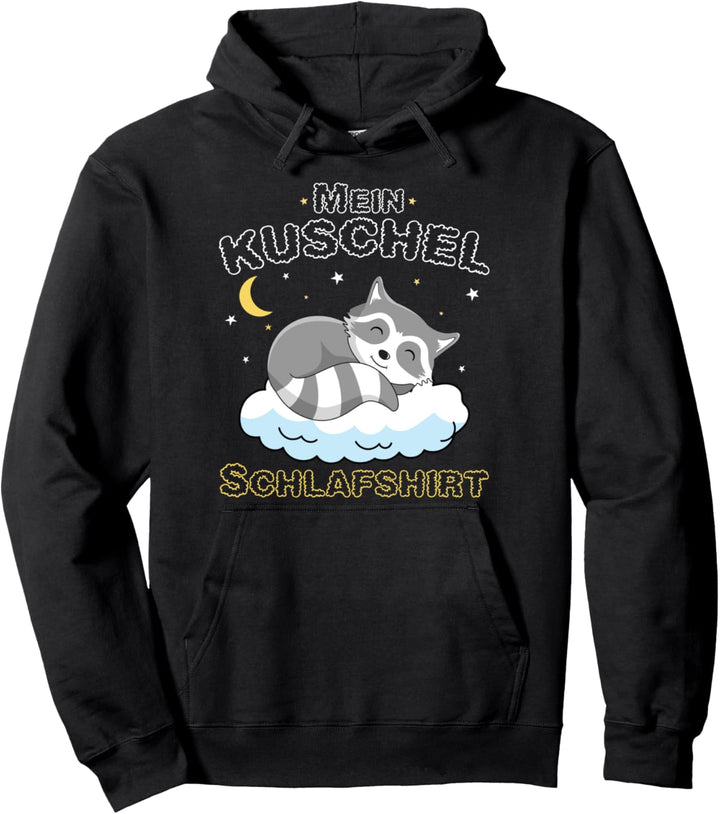 Mein kuschel Schlafshirt Waschbär auf Wolke Mond Pullover Hoodie