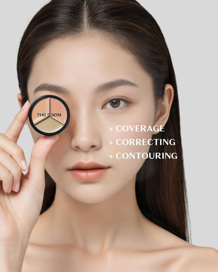 THESAEM Cover Perfection Triple Pot Concealer 03 Correct Up Beige – für helle bis sehr helle Hauttön